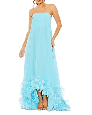 Mac Duggal Women's Feathered Chiffon Strapless Gown In Aqua