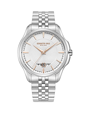 Shop Kenneth Cole Classic Watch, 42mm In White/silver