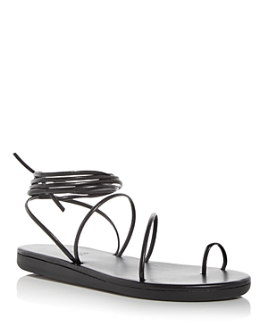 Shop Ancient Greek Sandals Women's Du Ankle Tie Sandals In Black