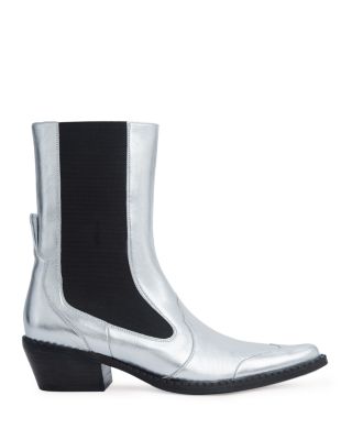 BY FAR - Women's Otis Pointed Toe Stretch Block Heel Booties