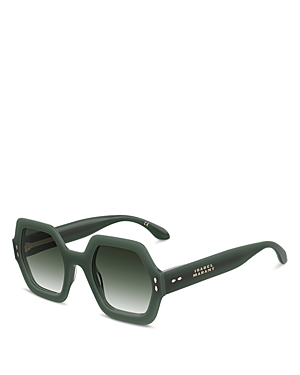 Shop Isabel Marant Square Gradient Sunglasses, 52mm In Green/green Gradient