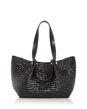 Allsaints Allington Straw Tote In Black