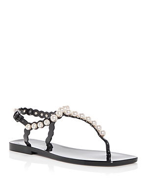 JEFFREY CAMPBELL WOMEN'S PEARLESQUE EMBELLISHED THONG SANDALS