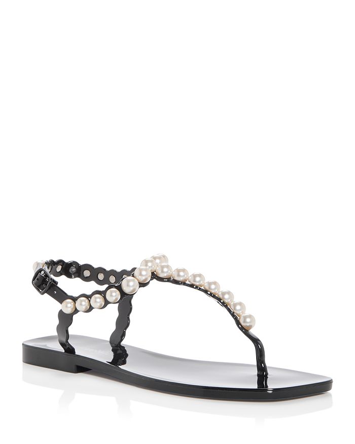 Jeffrey Campbell Women's Pearlesque Embellished Thong Sandals