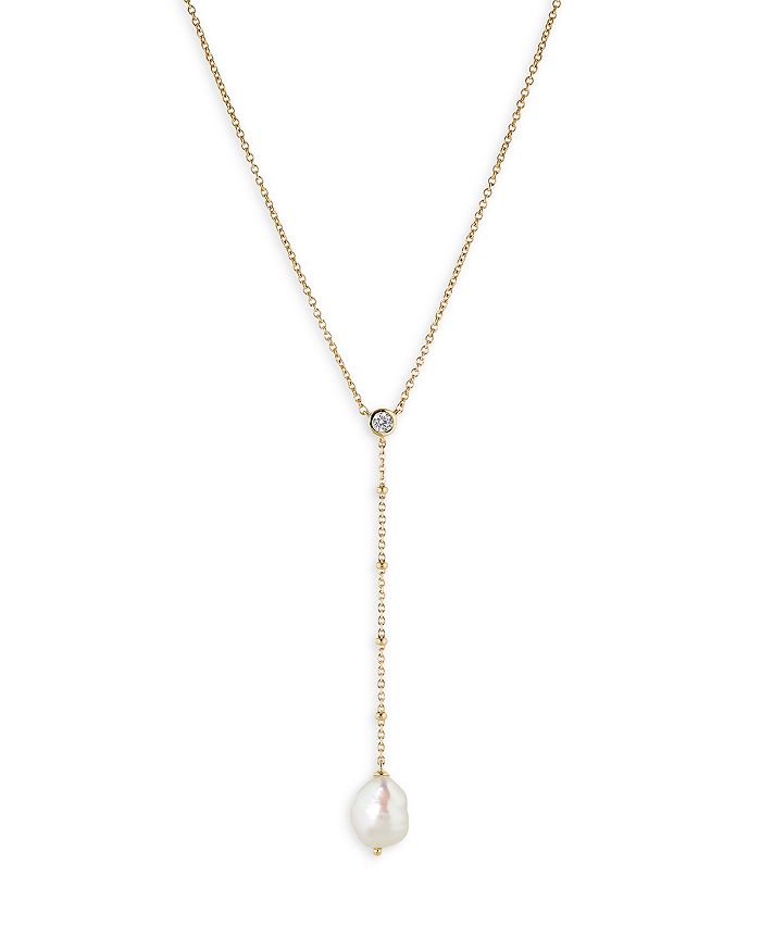 Nadri Dot Dot Dot Cultured Freshwater Pearl Y Drop Necklace in 18K Gold ...
