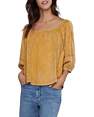 Billy T Cotton Square Neck Top In Golden