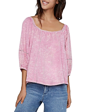 Billy T Cotton Square Neck Top In Sunset Pink