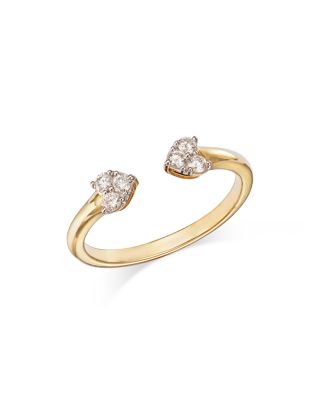 Bloomingdale's Fine Collection Diamond Mini Cluster Cuff Ring in 14K Yellow Gold, 0.18 ct. t. w. - Exclusive