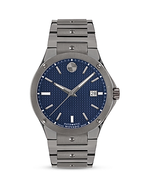Shop Movado S.e. Automatic Gray Pvd Watch, 41mm In Blue/gray