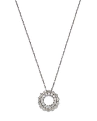 Bloomingdale's Diamond Double Circle Pendant Necklace In 14K White Gold ...