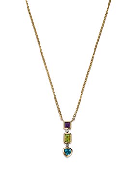 Bloomingdale's - Multi Gemstone & Diamond Pendant Necklace in 14K White & Yellow Gold, 16" - 100% Exclusive 