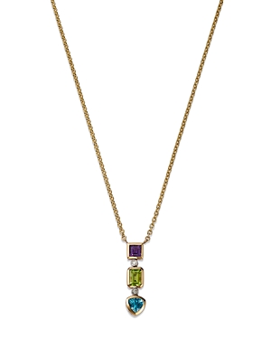 Bloomingdale's Multi Gemstone & Diamond Pendant Necklace in 14K White & Yellow Gold, 16 - 100% Exclu