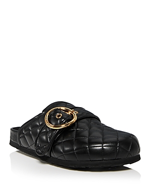 Shop See By Chloé See By Chloe Women's Jodie Quilted Buckled Slip On Mule Flats In Black