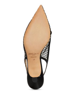 パンプス Jimmy Choo Black Mesh Amita 45 Pumps Black Fishnet Mesh and Nappa Slingback Pumps | AMITA 45