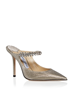 Jimmy Choo Women's Bing 100 Embellished High Heel Mules In Champagne