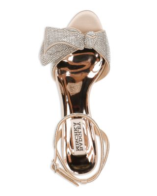 Women's Remi Almond Toe Rhinestone Ruffle Mid Heel Sandals