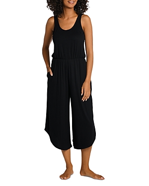 La Blanca Draped Wide Leg Cover-up Jumpsuit In Black