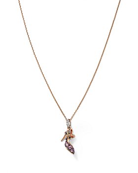 Bloomingdale's - Pink Sapphire, White Diamond & Black Diamond High Heel Pendant Necklace in 14K White and Rose Gold, 17" - 100% Exclusive 