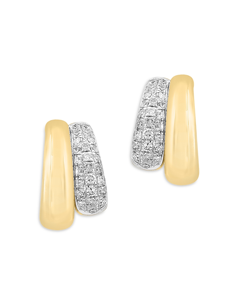 Bloomingdale's Fine Collection Diamond Huggie Hoop Earrings in 14K Yellow Gold, 0.29 tcw