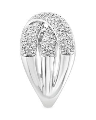 Diamond Crossover Ring in 14K White Gold, 1.70 tcw  