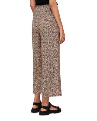 Dashed Leopard Print Wide Leg Pants