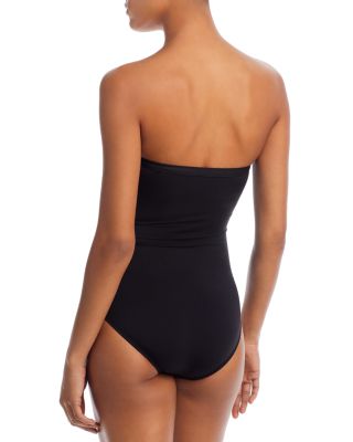 Pearl Shirred Bandeau One Piece Swimsuit