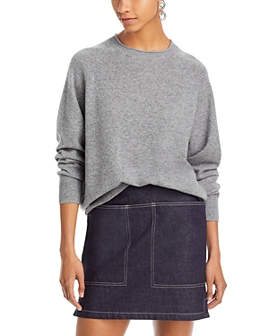 C By Bloomingdale's Cashmere Rolled Edge Crewneck Cashmere Sweater - 100% Exclusive In Medium Gray