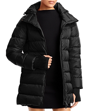 Herno Hooded A-line Puffer Coat In Black