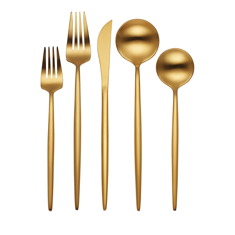 Hampton Forge Skandia Zephyr 45-piece Flatware Set In Gold