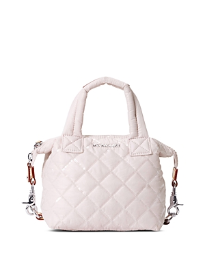 Mz Wallace Micro Sutton Bag In Rose Sequins/silver