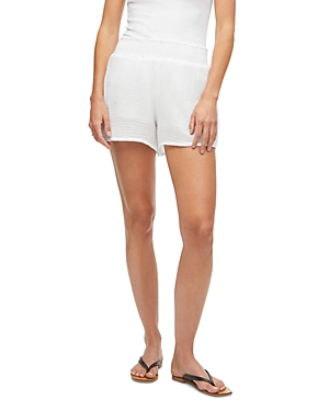 Shop Michael Stars Cotton Peggy Shorts In White