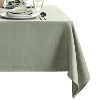 Elrene Home Fashions - Laurel Solid Texture Water and Stain Resistant Tablecloth, 52" x 52"