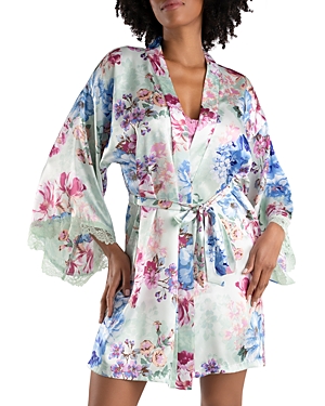 In Bloom by Jonquil Madelyn Floral Satin Wrap Robe