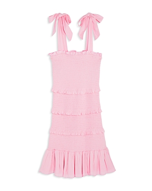 Katiejnyc Girls' Evan Smocked Ruffle Dress - Big Kid In Pink