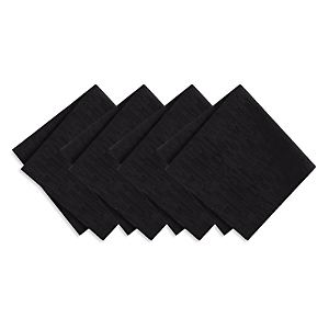 Elrene Home Fashions Continental Solid Texture Water And Stain Resistant Napkins, Set Of 4 In Black