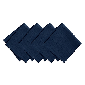 Elrene Home Fashions Continental Solid Texture Water And Stain Resistant Napkins, Set Of 4 In Navy