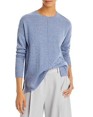 C By Bloomingdale's Cashmere C By Bloomingdale's High/low Cashmere Crewneck Sweater - 100% Exclusive In Steel Blue