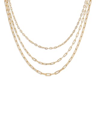By Adina Eden Triple Layered Gradu Necklace