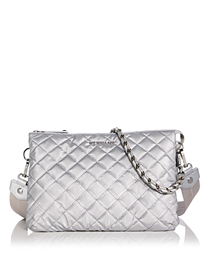 Mz Wallace Large Crosby Pippa In Oyster Metallic/silver