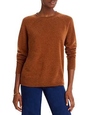 C By Bloomingdale's Cashmere Rolled Edge Crewneck Cashmere Sweater - 100% Exclusive In Nutmeg