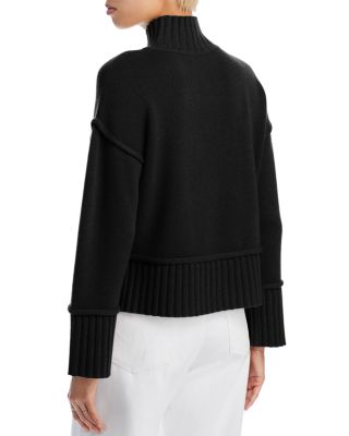 100% Cashmere Boxy Mock Neck Sweater - Exclusive