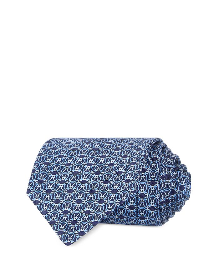 Bi-Color Gancini Print Silk Tie main image 1