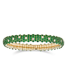 ZYDO - 18K Yellow Gold Stretch Tsavorite & Diamond Bracelet