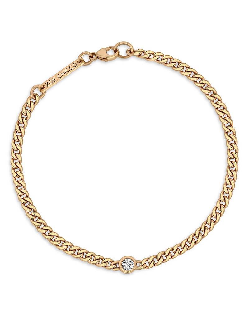 Zoë Chicco Women's Floating Diamonds 14k Yellow Gold & 0.1 Tcw Diamond Curb Chain Bracelet In Gold