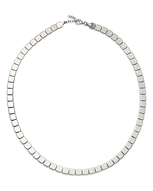 Alberto Amati 14k White Gold Cube Link Collar Necklace, 15.75-18 In White