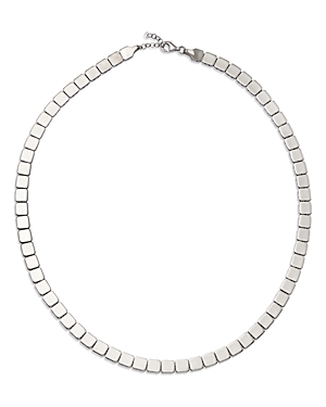 Alberto Amati 14K White Gold Cube Link Collar Necklace, 15.75-18