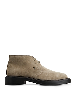Tod's Suede Desert Boots In Open Beige