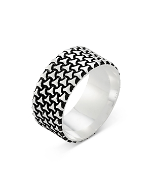 Sterling Silver Oxidized Patterned Band Ring