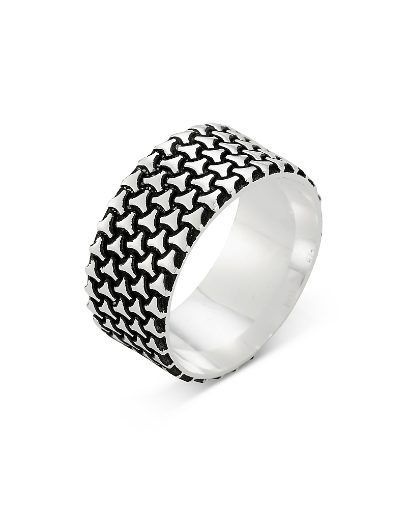 Milanesi And Co Sterling Silver Oxidized Patterned Band Ring In Silver