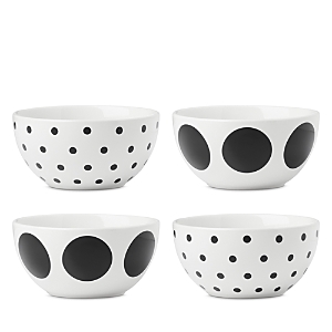 Shop Kate Spade New York On The Dot Assorted All Purpose Bowls, Set Of 4 In White